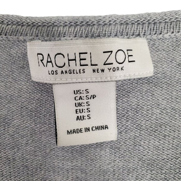 Rachel Zoe Size S Sweater Cozy Cashmere Blend Blessed Light Knit Rolled Edges - Picture 6 of 7